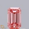 0.48 Carat Emerald Shaped Good Cut Pink- SI1 Lab Grown Diamond
