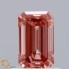 0.6 Carat Emerald Shaped Good Cut Pink- VVS2 Lab Grown Diamond