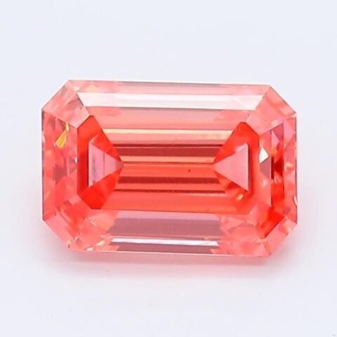 1.01 Carat Emerald Shaped Good Cut Pink- VS1 Lab Grown Diamond