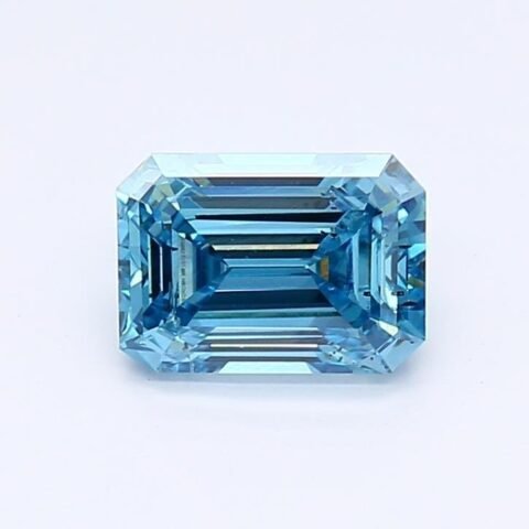 1.03 Carat Emerald Shaped Very Good Cut Blue- SI2 Lab Grown Diamond