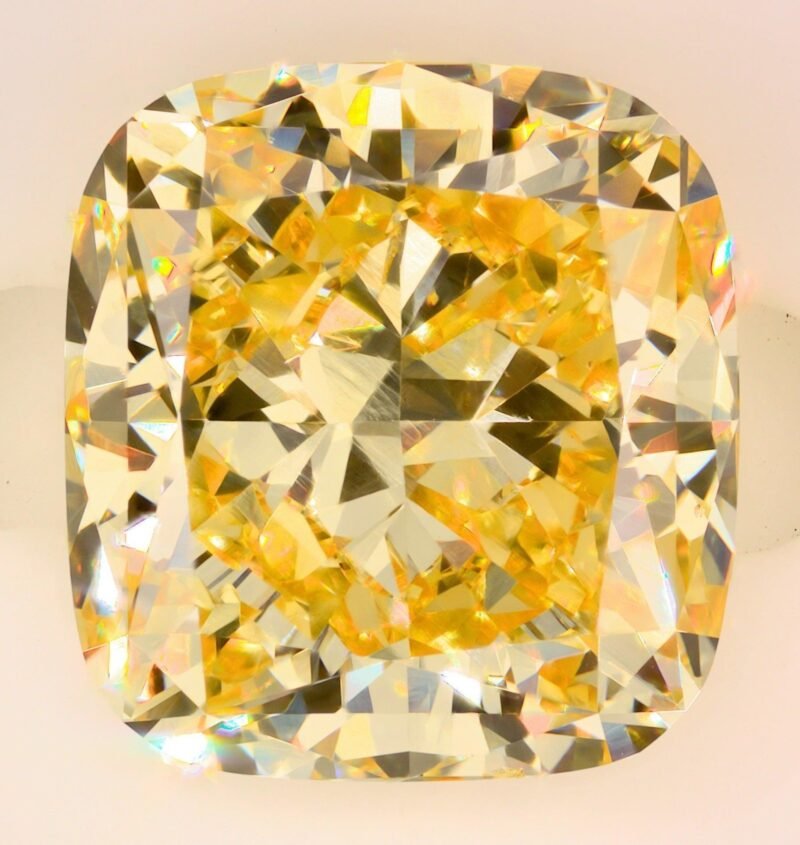 2.94 Carat Cushion Shaped Excellent Cut Yellow- VS1 Lab Grown Diamond